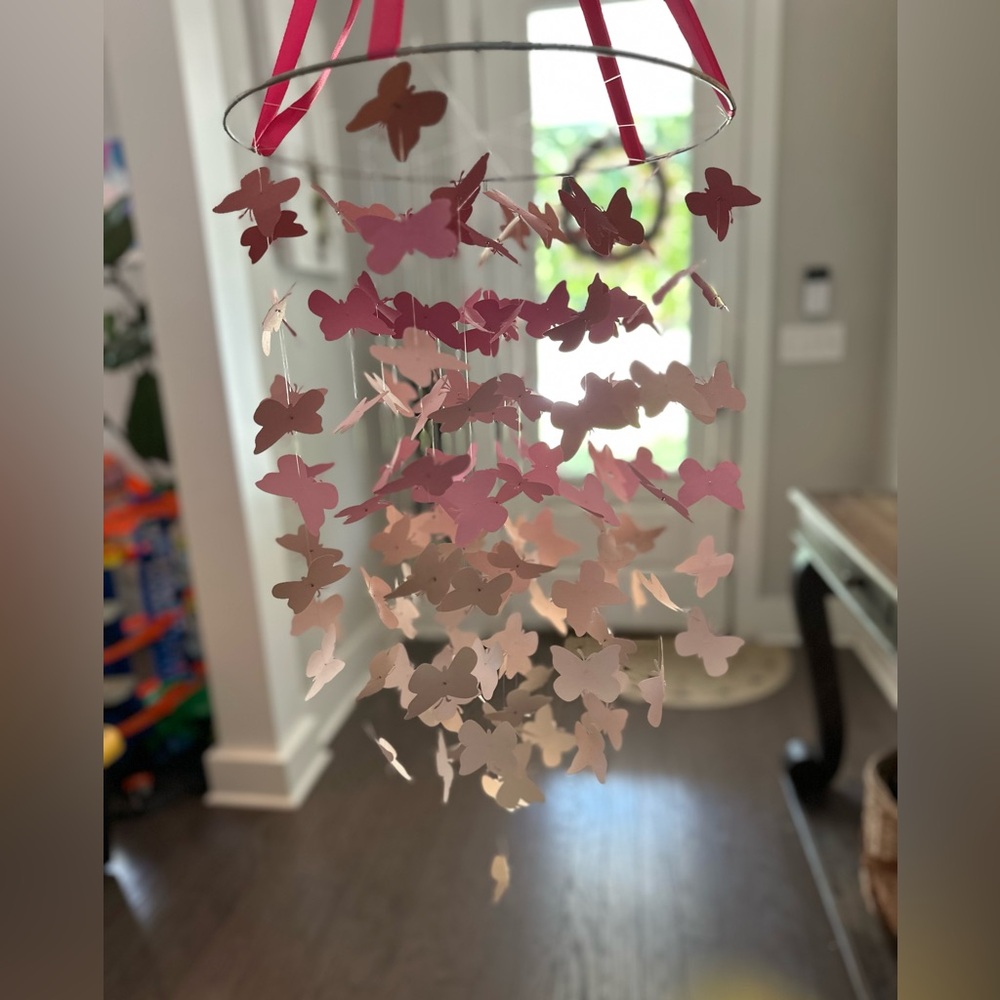 Pink Ombré Butterfly Crib Mobile